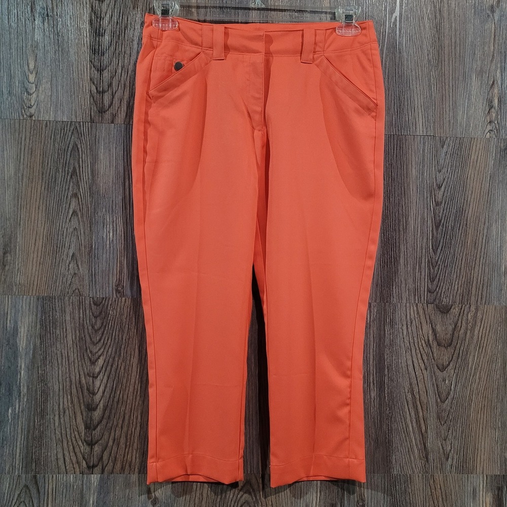 PGA Tour Women's Golf Pants Capri Size 4 x 21 Bright Orange Hi-Vis Vibrant Bold